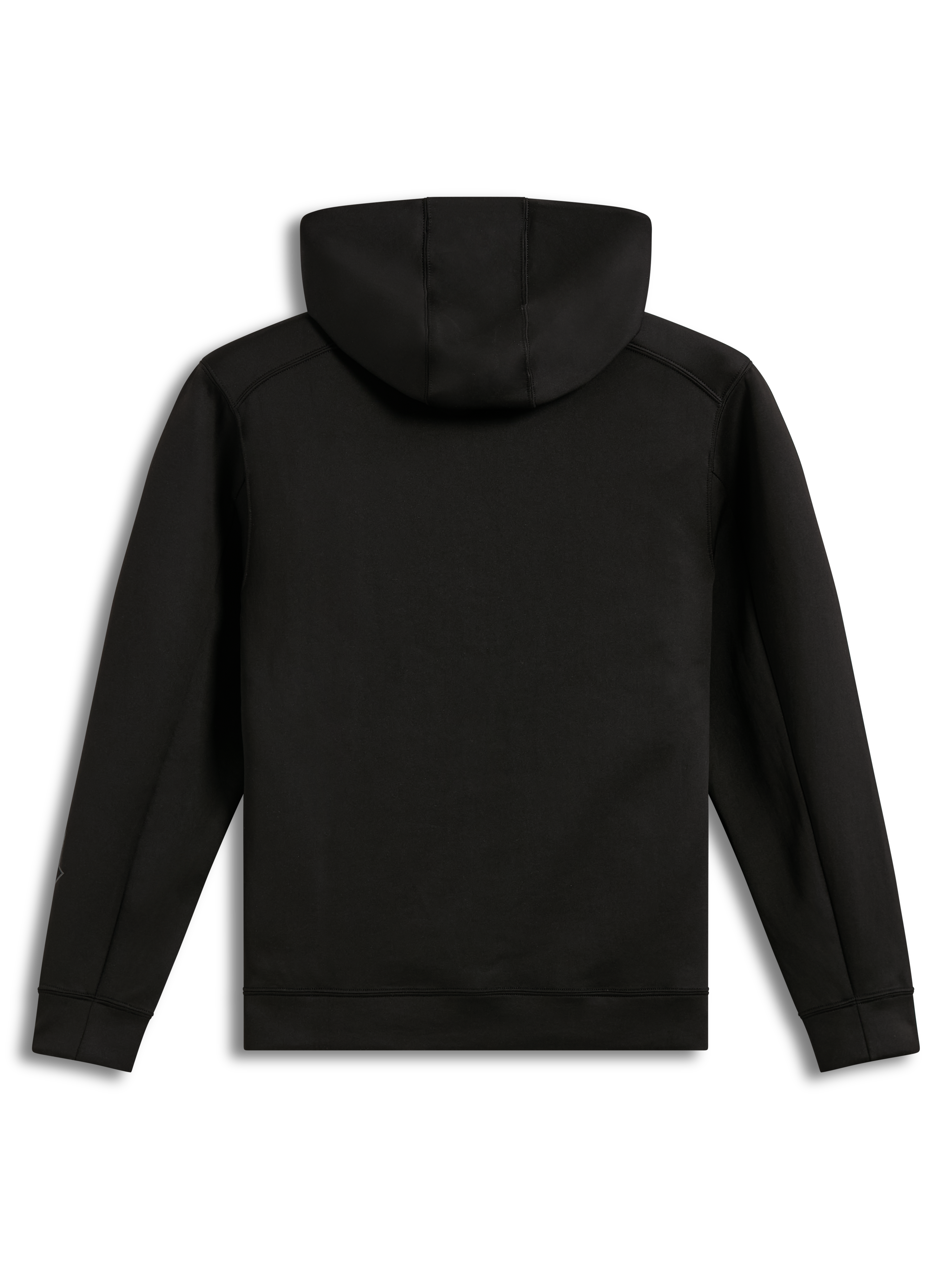 Alpinestars Datrix Hoodie, felpa con cappuccio da infilare, vista posteriore, nero, pile tri-blend, cappuccio foderato in rete, abbigliamento sportivo casual