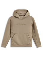 Alpinestars Datrix Hoodie, felpa con cappuccio in pile marrone, logo HD tono su tono e tasca a freccia, stile sportswear.