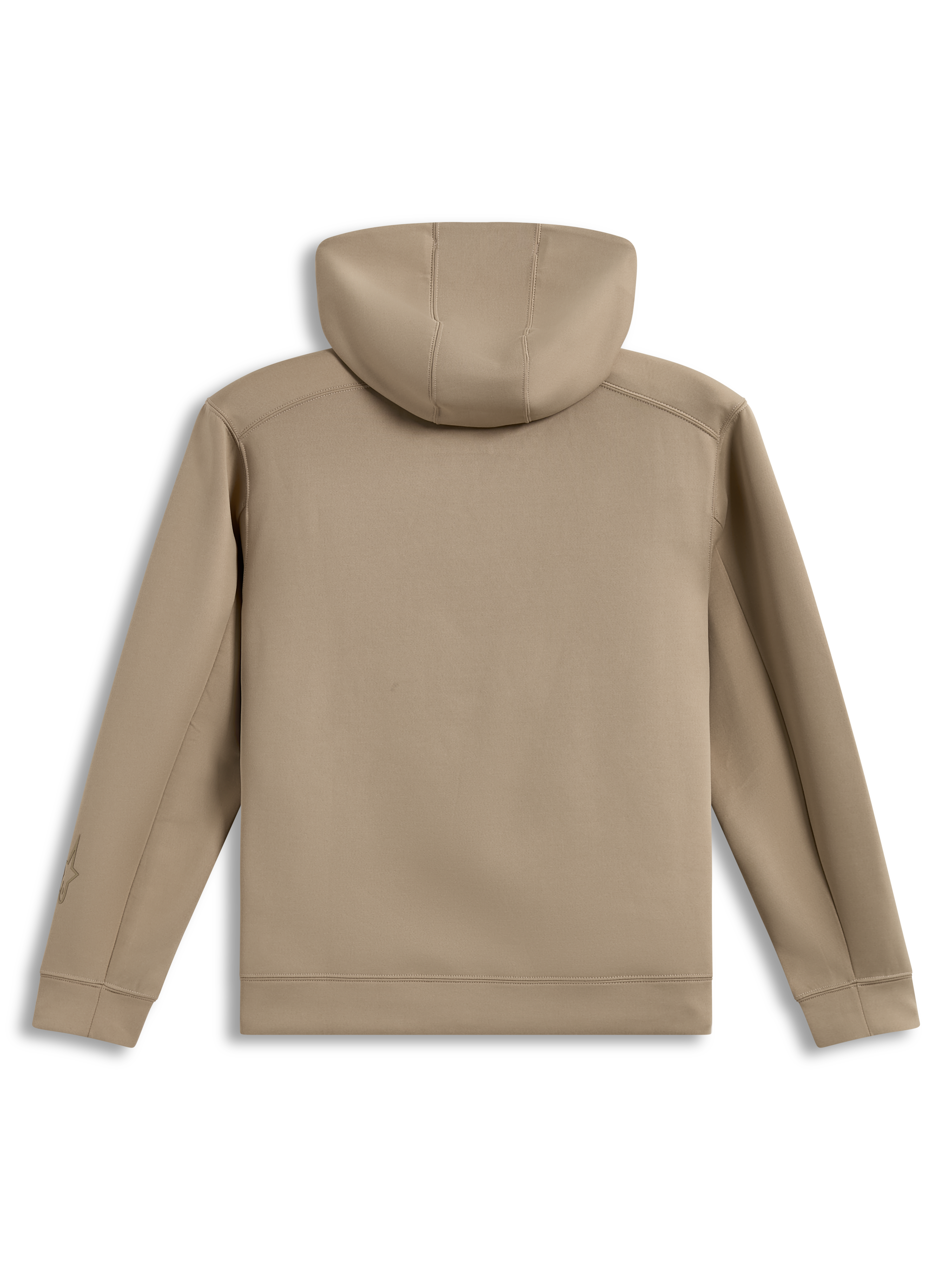 Alpinestars Datrix Hoodie, felpa con cappuccio sportswear, marrone putty, in pile tri-blend con cappuccio foderato in rete, vista posteriore