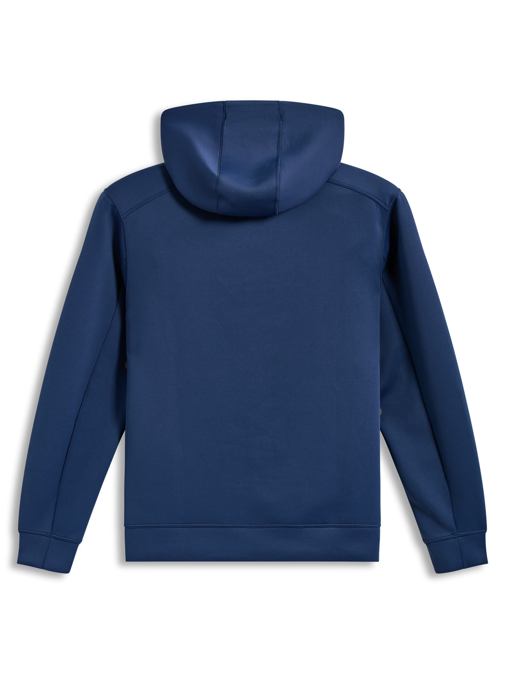 Alpinestars Datrix Hoodie, felpa con cappuccio in pile double face, blu, vista posteriore con dettaglio del cappuccio foderato in rete, abbigliamento casual sportivo