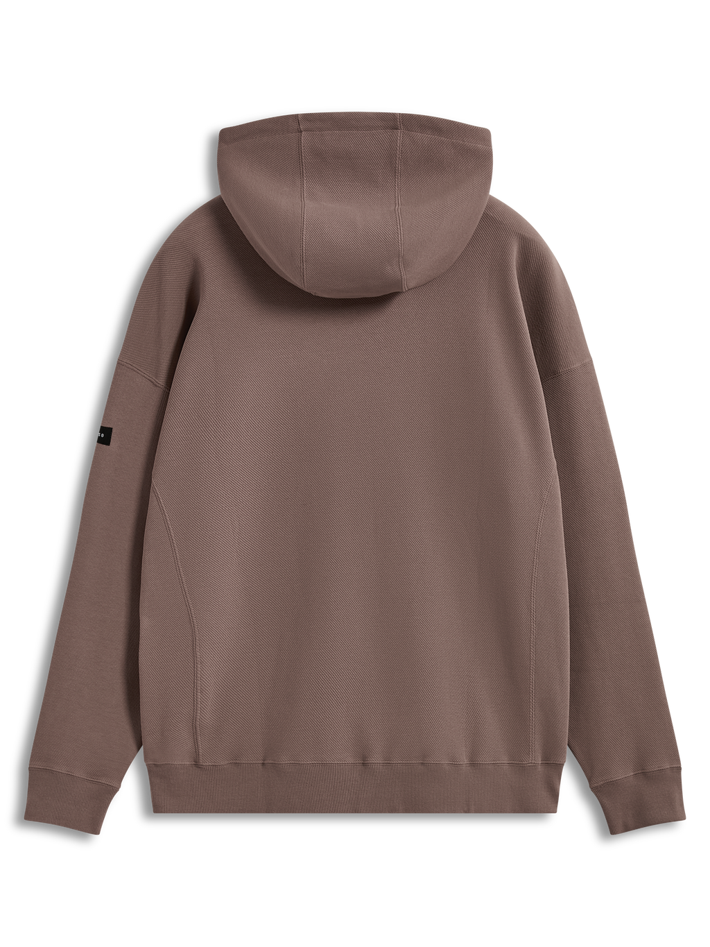 Alpinestars Camino Textured Oversized Hoodie, felpa con cappuccio marrone, vista posteriore, pile in maglia di twill testurizzato, abbigliamento sportswear