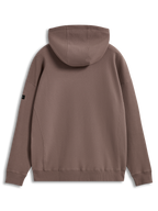 Alpinestars Camino Textured Oversized Hoodie, felpa con cappuccio marrone, vista posteriore, pile in maglia di twill testurizzato, abbigliamento sportswear