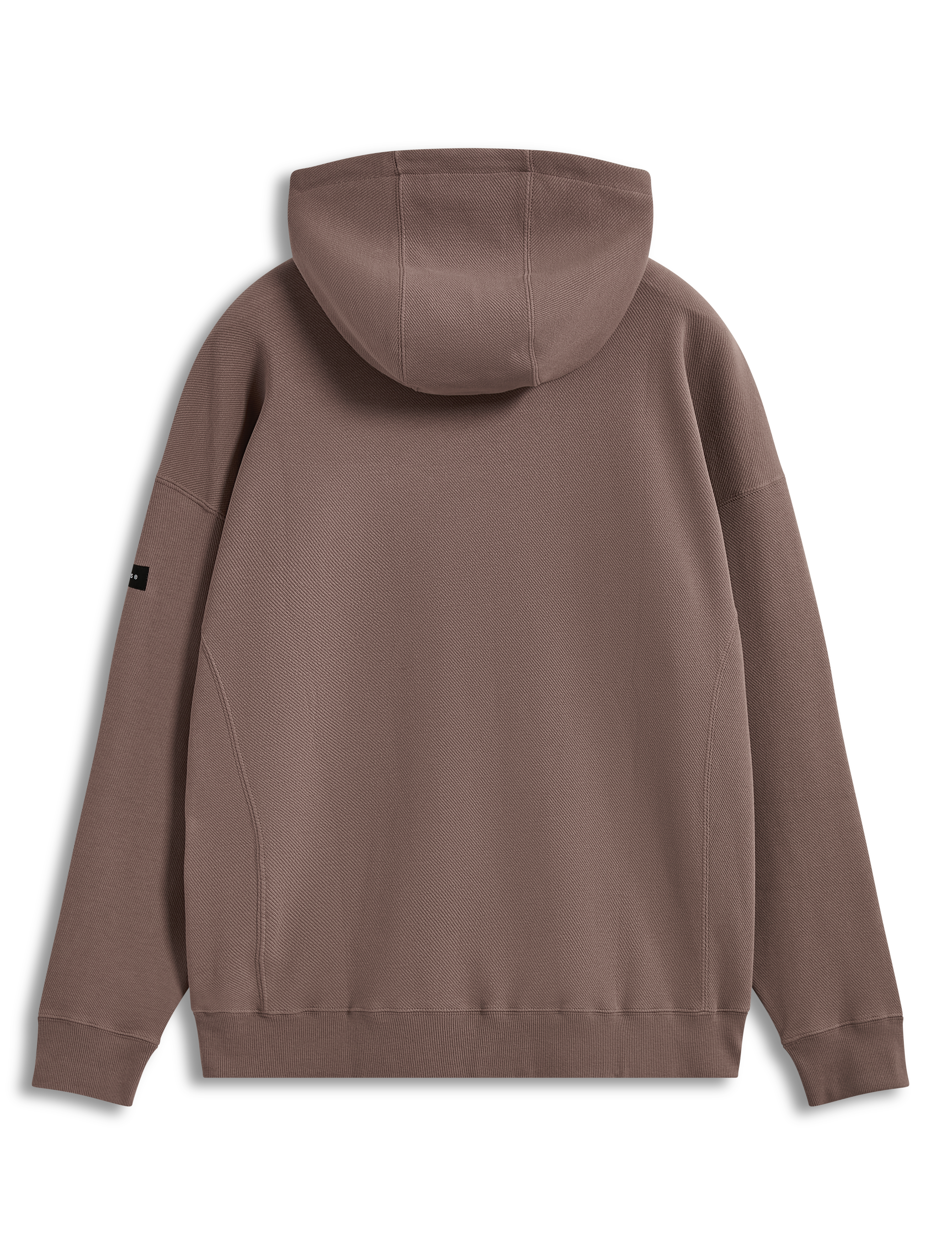 Alpinestars Camino Textured Oversized Hoodie, felpa con cappuccio marrone, vista posteriore, pile in maglia di twill testurizzato, abbigliamento sportswear