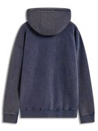 Alpinestars Infinite Washed Oversized Hoodie, felpa con cappuccio unisex in blu con lavaggio neve, vista posteriore, abbigliamento casual sportswear