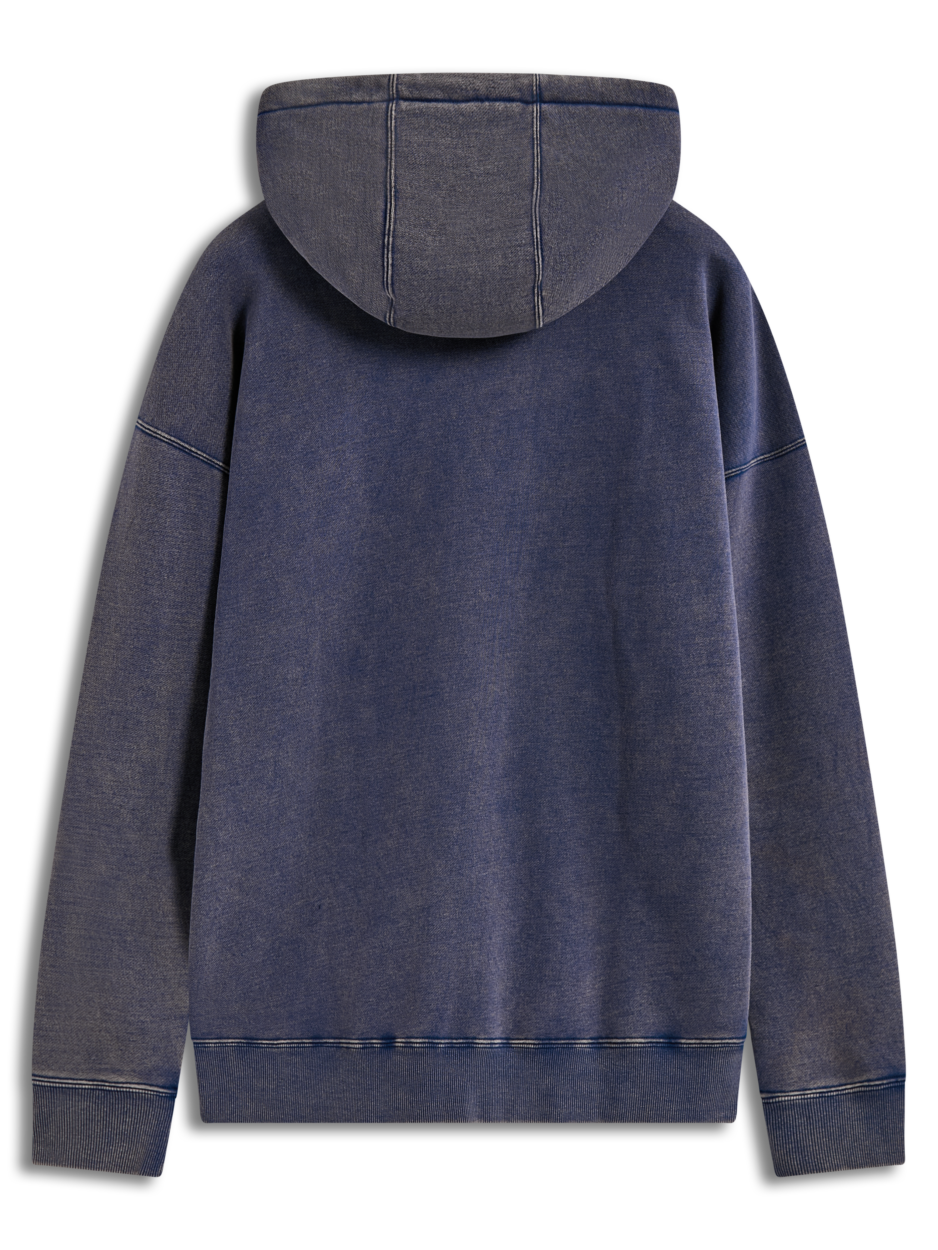 Alpinestars Infinite Washed Oversized Hoodie, felpa con cappuccio unisex in blu con lavaggio neve, vista posteriore, abbigliamento casual sportswear