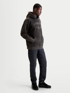 Alpinestars felpa con cappuccio Infinite Washed Oversized, felpa sportswear da uomo, nero lavato con finitura snow-wash, vestibilità rilassata, loghi ricamati sul petto e tasca a marsupio