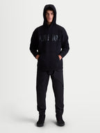 Alpinestars Felpa con cappuccio Shaw Oversize, felpa sportswear pullover da uomo, nero, logo frontale testurizzato, tasca a marsupio e cappuccio foderato, in morbido pile di cotone e poliestere riciclato, vestibilità rilassata