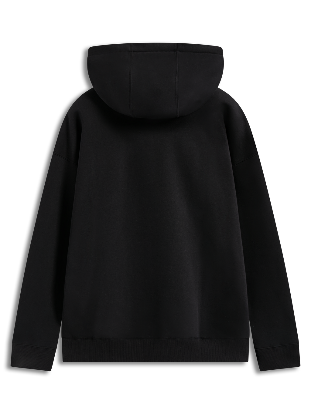 Alpinestars Prelude Oversized Hoodie, felpa con cappuccio sportswear nera in pile, vista dal retro con polsini a costine