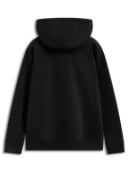Alpinestars Prelude Oversized Hoodie, felpa con cappuccio sportswear nera in pile, vista dal retro con polsini a costine