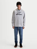 Alpinestars Felpa con cappuccio Prelude Oversized, felpa sportswear da uomo grigio cemento e nera, vestibilità oversize rilassata, logo nero con stampa a rilievo, tasca a marsupio frontale, in cotone e poliestere riciclato