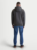 Alpinestars Felpa con cappuccio Prelude Oversized, felpa sportswear in pile da uomo, grigio antracite, vista posteriore con vestibilità rilassata, cappuccio foderato e finiture a costine per il comfort quotidiano