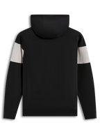 Alpinestars Cubic Hoodie, felpa con cappuccio in pile, nera e grigia, vista posteriore a blocchi di colore.