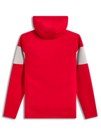 Alpinestars Cubic Hoodie, felpa con cappuccio rossa e grigia, vista posteriore con polsini a coste.