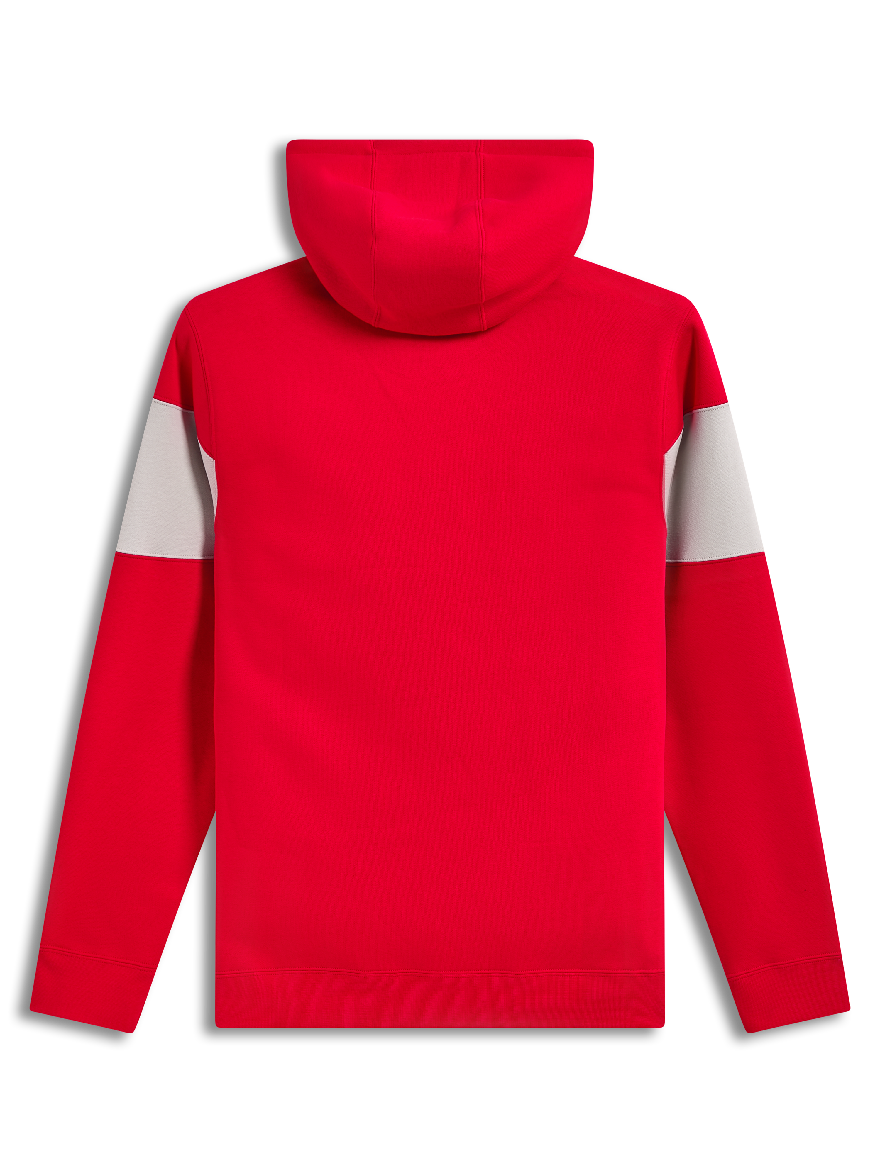 Alpinestars Cubic Hoodie, felpa con cappuccio rossa e grigia, vista posteriore con polsini a coste.