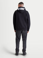 Alpinestars Felpa con cappuccio Pioneer Oversized, vista posteriore con ricamo bianco Astars sul cappuccio, vestibilità oversize, nera, in misto cotone per sportswear casual.