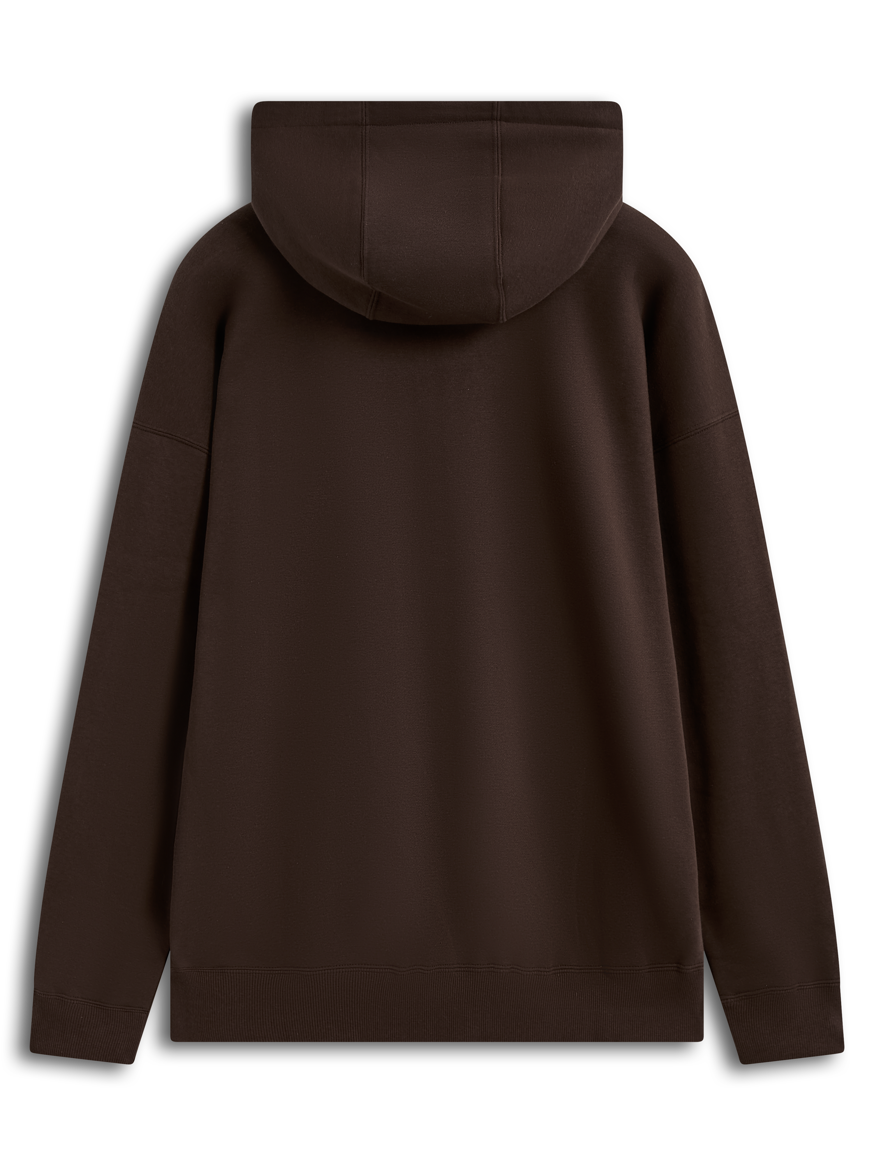 Alpinestars Entity Oversized Hoodie, felpa con cappuccio marrone in pile, vista posteriore con spalle cadenti, abbigliamento casual sportswear
