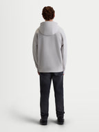 Alpinestars felpa con cappuccio Entity Oversized, felpa in pile sportswear da uomo con zip integrale, grigio cemento, vista posteriore con vestibilità oversized rilassata, cappuccio autofoderato e bordo a costine, abbigliamento lifestyle premium