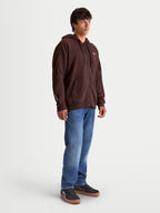 Alpinestars Felpa con cappuccio Entity Oversized, felpa da uomo in pile con zip, marrone, vestibilità ampia, tasca a marsupio e logo Astars ricamato sul petto e sulla manica, stile casual motorsport.