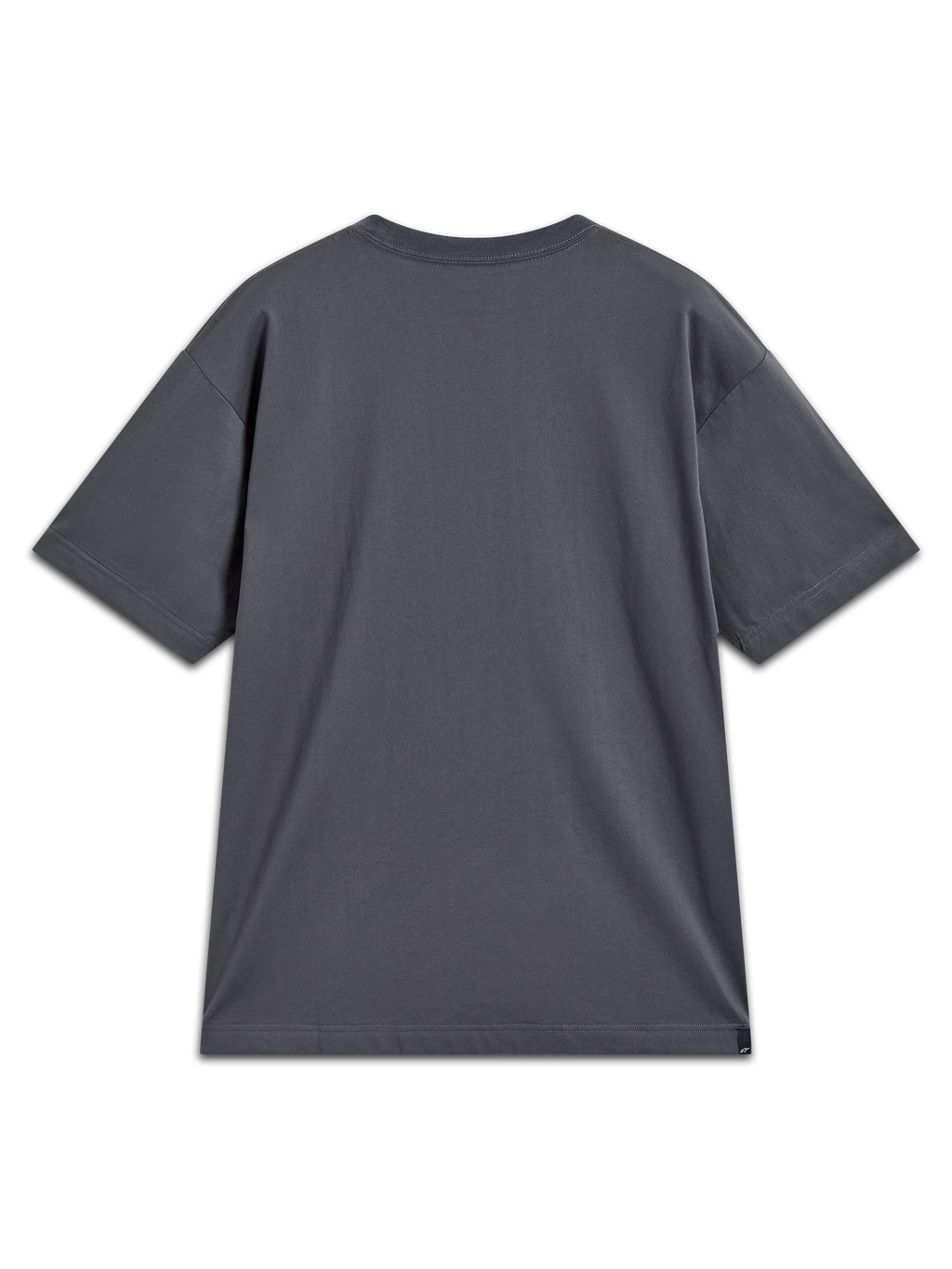 Alpinestars Chalk Oversized CSF Tee, maglietta a maniche corte grigio antracite, vista posteriore, vestibilità oversized rilassata, sportswear casual