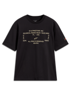 Alpinestars Infinity Oversized CSF Tee, maglietta sportiva nera a maniche corte con grafica tecnica frontale.