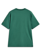 Alpinestars Infinity Oversized CSF Tee, maglietta sportiva verde a maniche corte, vista posteriore con grafica arancione.