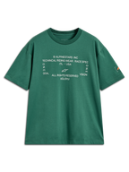 Alpinestars Infinity Oversized CSF Tee, maglietta a maniche corte verde con grafica bianca e logo Astars sulla manica.