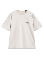 Alpinestars Latitude Oversized CSF Tee, maglietta a maniche corte beige con logo Astars nero sul petto, stile casual motorsport