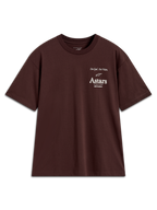 Alpinestars Post Oversized CSF Tee, maglietta a maniche corte marrone, vestibilità ampia con logo Astars bianco sul petto.