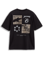 Alpinestars Checkback Oversized CSF Tee, maglietta a maniche corte nera, grafica a scacchi sul retro con logo Astars e manifesto One Goal One Vision, vestibilità oversized, stile casual motorsport