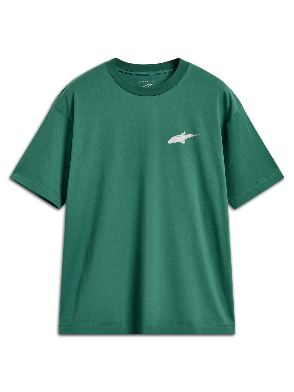 Alpinestars Checkback Oversized CSF Tee, maglietta a maniche corte verde con logo Astars bianco, abbigliamento casual
