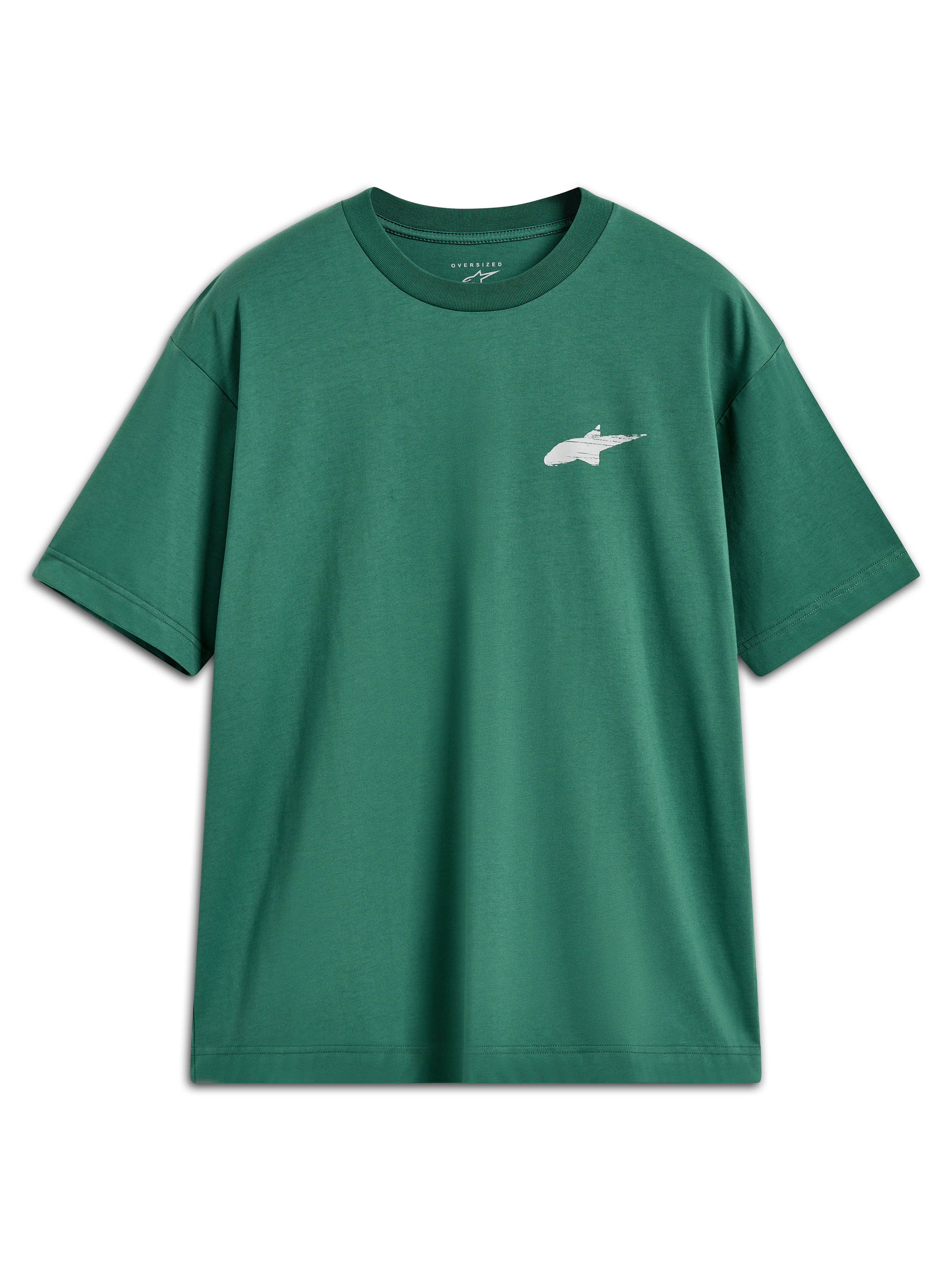 Alpinestars Checkback Oversized CSF Tee, maglietta a maniche corte verde con logo Astars bianco, abbigliamento casual