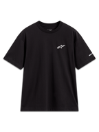 Alpinestars Mandate Oversized CSF Tee, maglietta sportswear a maniche corte, nera, logo Astars bianco e grafica sulla manica.