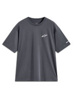 Alpinestars Mandate Oversized CSF Tee, maglietta a maniche corte grigio antracite con logo Astars bianco e grafica sulla manica.