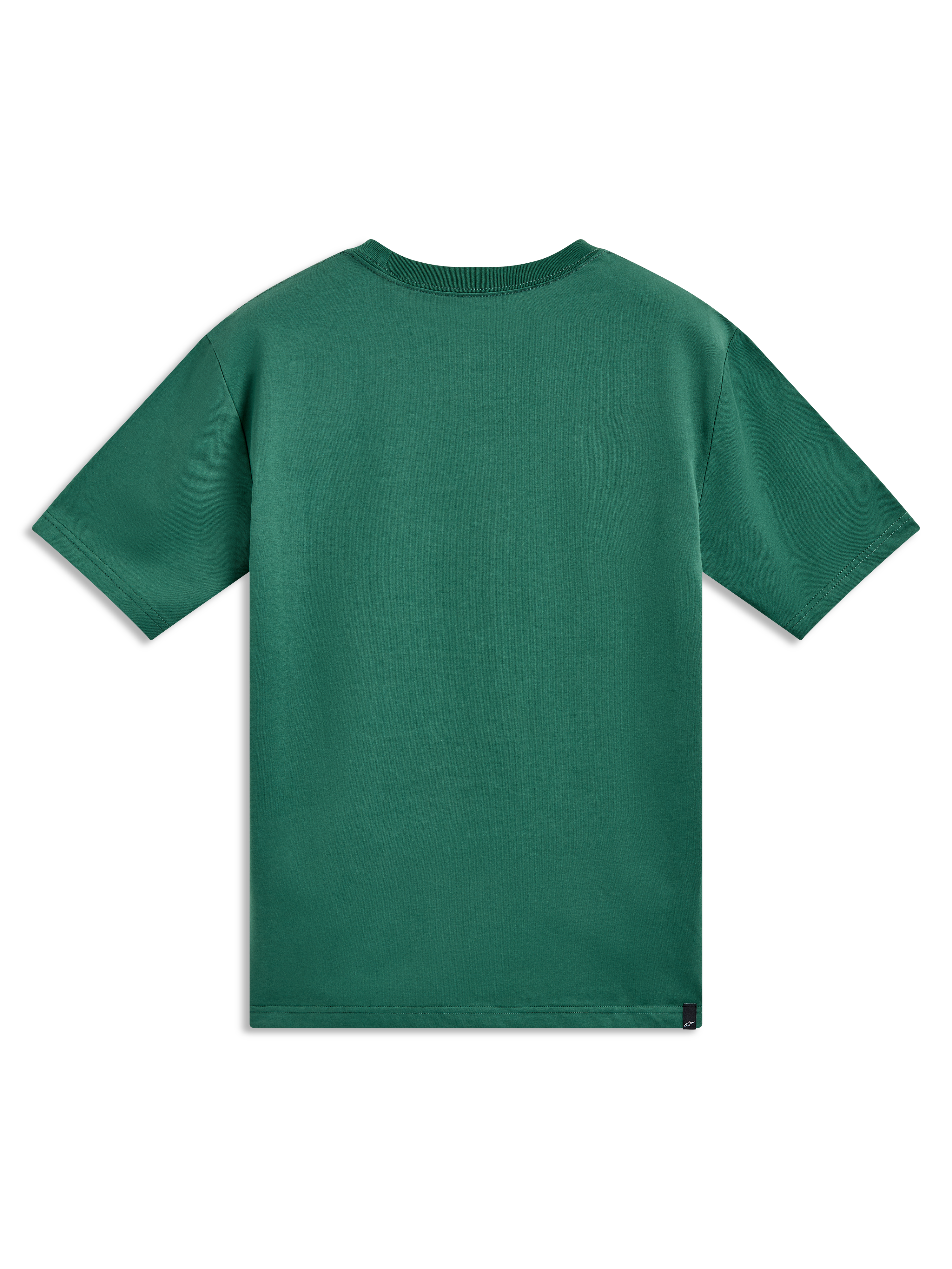 Alpinestars Singular CSF Tee, maglietta a maniche corte, verde, vista posteriore, tessuto morbido, stile casual sportivo.