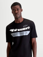 Alpinestars Maglietta Singular CSF, maglietta da uomo a maniche corte, nera, sportswear casual con logo Alpinestars bianco e grafica grigia 'ONE GOAL. ONE VISION.', in misto cotone premium