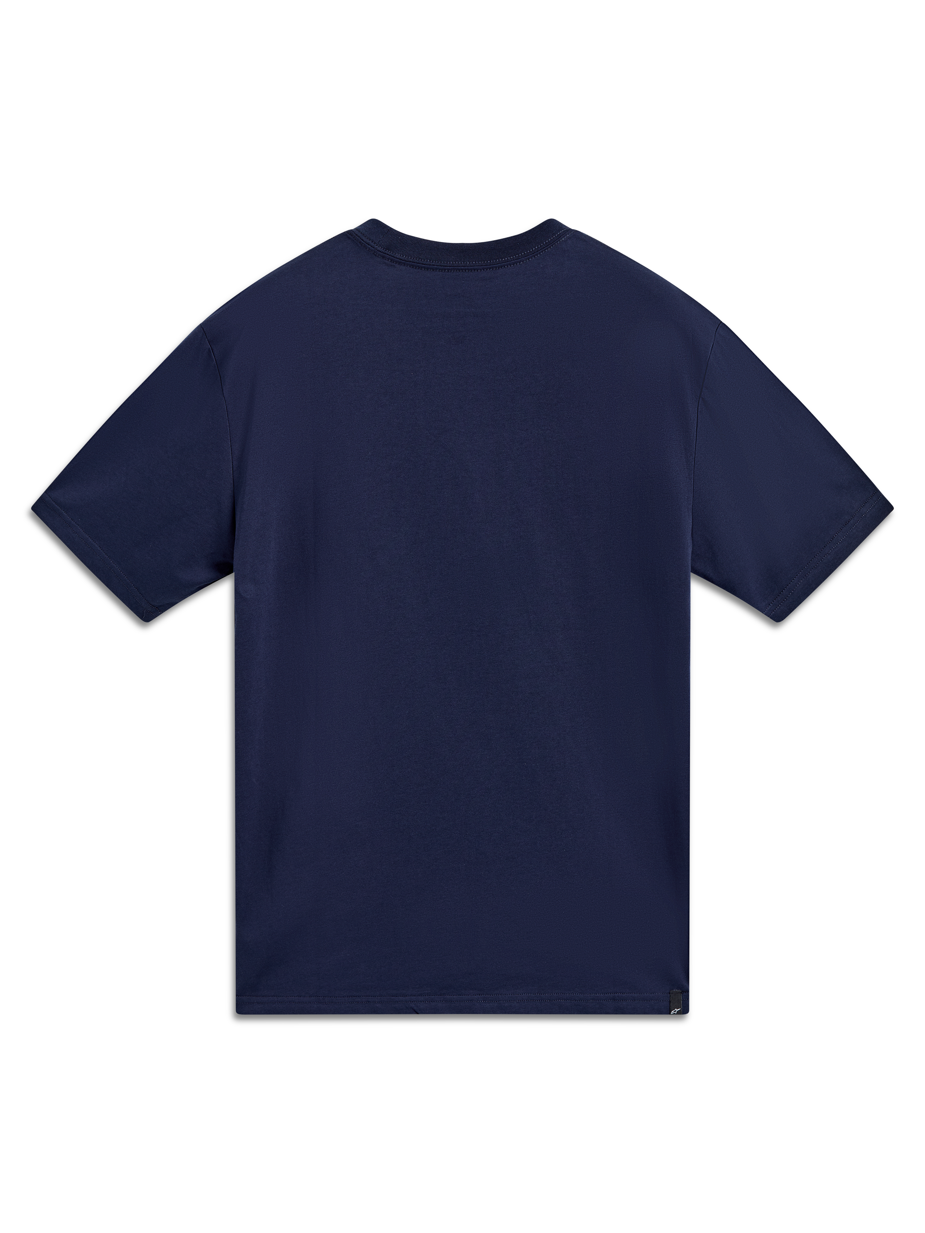 Alpinestars Cypress CSF Tee, maglietta a maniche corte, blu, vista posteriore, struttura in misto cotone e poliestere, abbigliamento casual motorsport