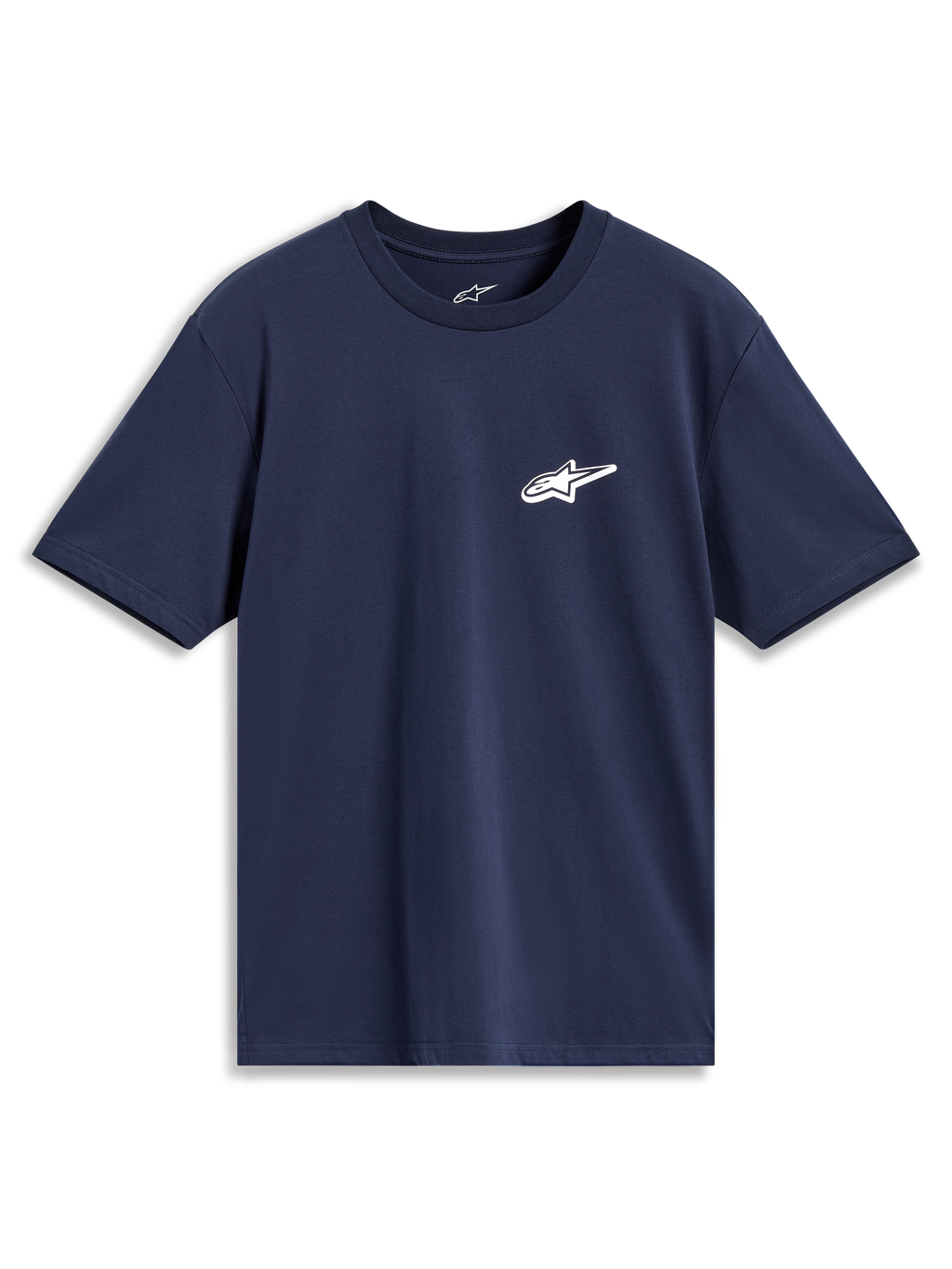 Alpinestars Meteor CSF Tee, maglietta a maniche corte blu navy con piccolo logo Astars bianco sul petto, casual sportswear
