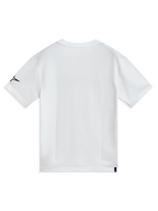 Alpinestars P1 CSF Tee, maglietta a maniche corte bianca in misto cotone, vista posteriore con logo nero sulla manica, stile casual motorsport