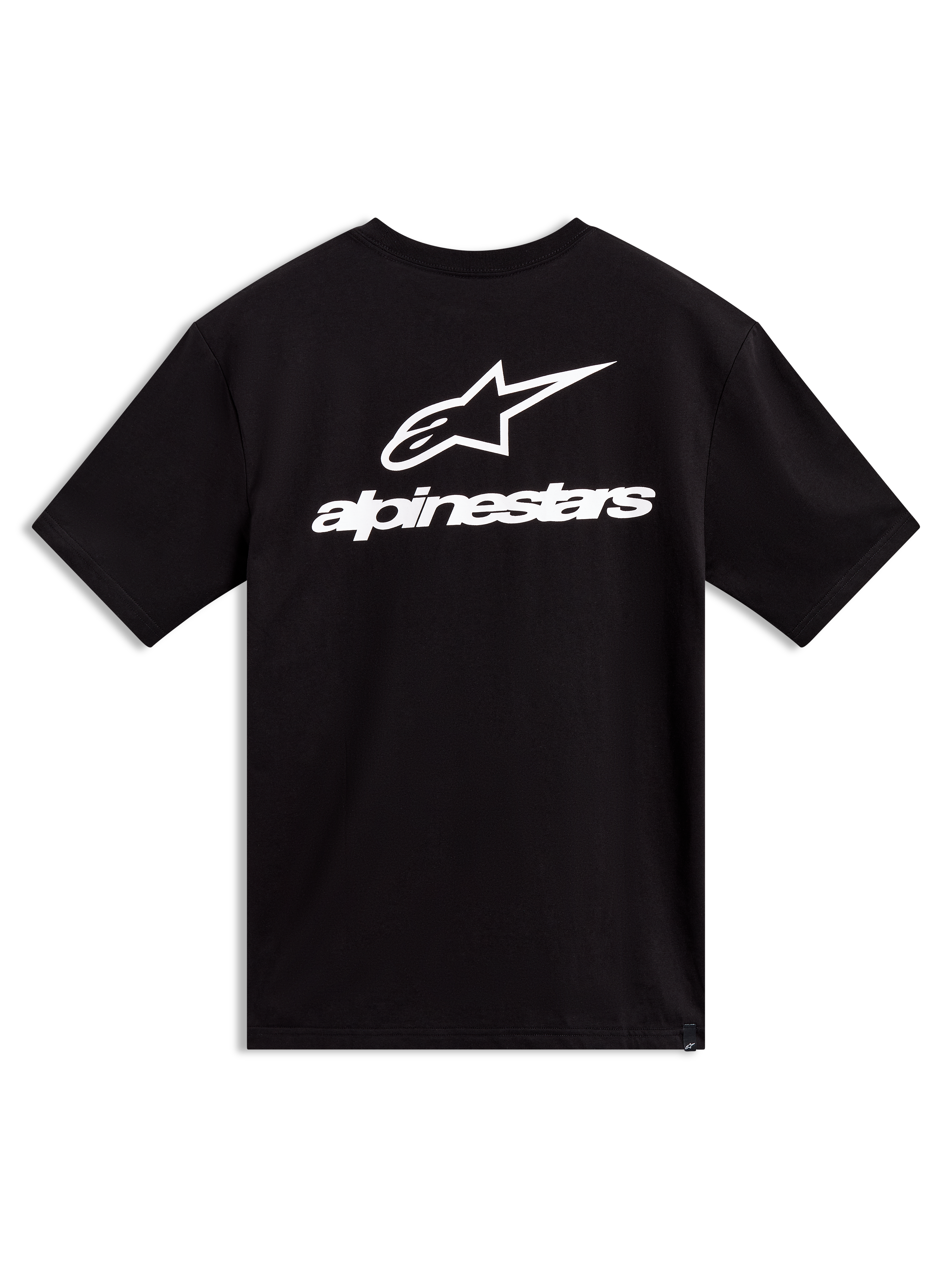 Alpinestars Combo Back CSF Tee, maglietta a maniche corte, nera, logo Astars e marchio bianco sul retro, stile sportivo
