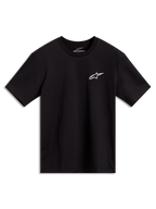 Alpinestars Combo Back CSF Tee, maglietta a maniche corte nera, piccolo logo Astars bianco sul petto, casual sportswear.