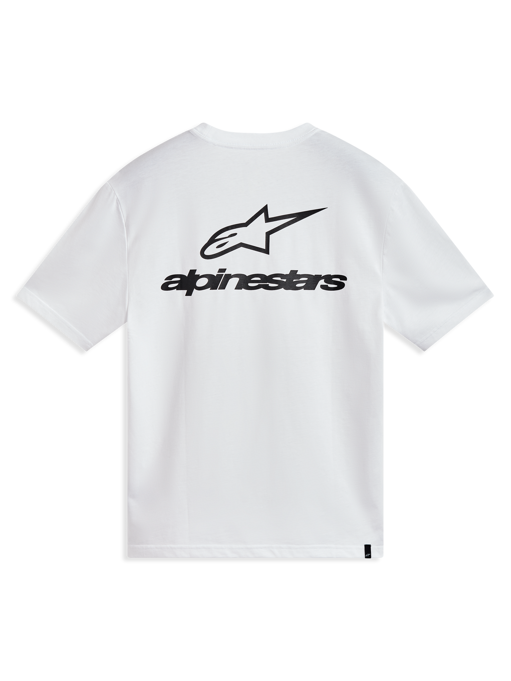Alpinestars Combo Back CSF Tee, maglietta a maniche corte bianca, grande logo Astars nero sulla schiena, casual motorsport