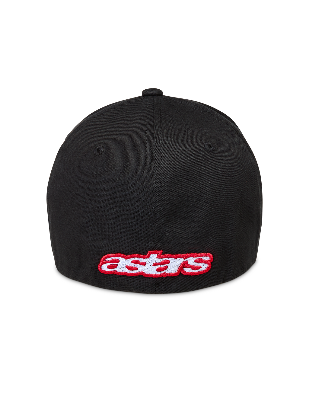 Alpinestars Lineout Cappello, cappello nero in twill con retro flessibile e logo Astars ricamato in rosso e bianco sul retro
