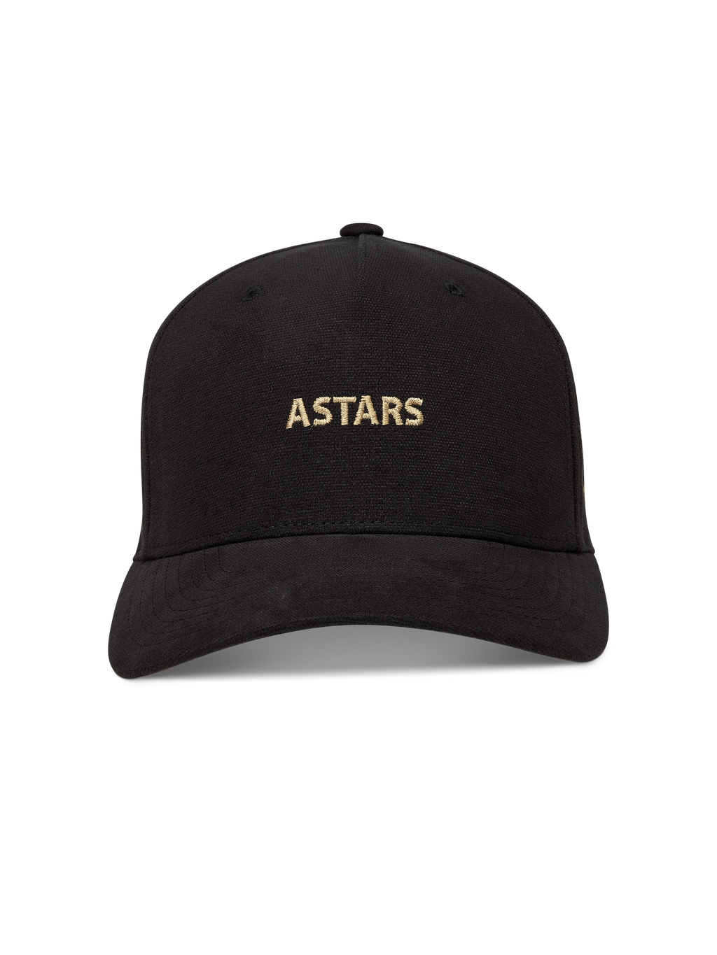 Alpinestars County Canvas Cappello, nero con logo ASTARS dorato ricamato, visiera curva e corona strutturata, motorsport