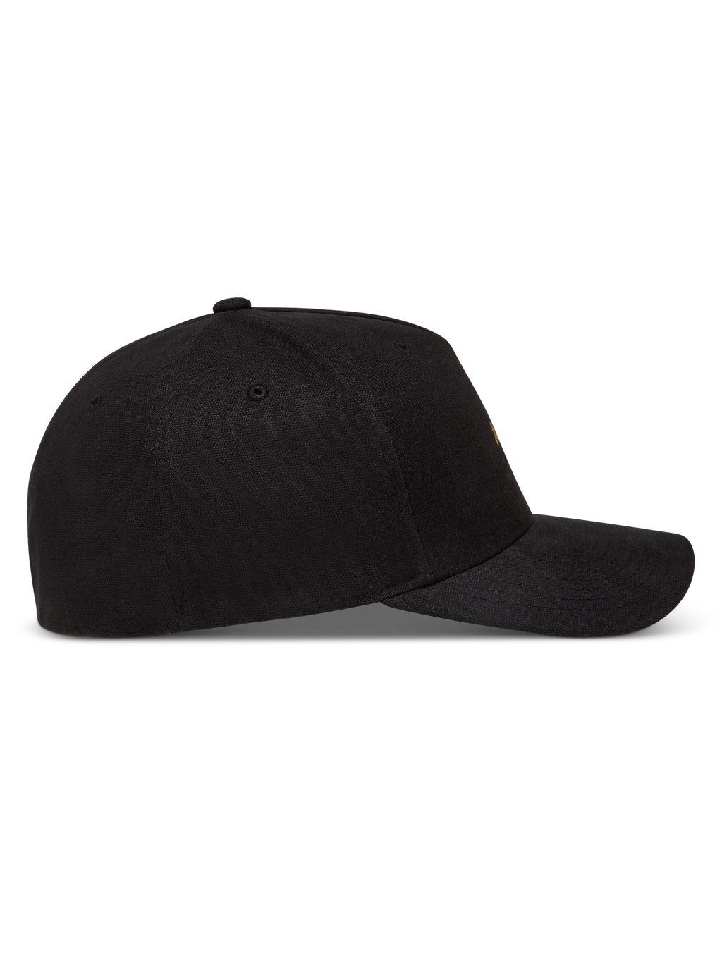 Alpinestars County Canvas Cappello, cappello nero con visiera curva e corona strutturata, vista laterale, tessuto oxford peached.