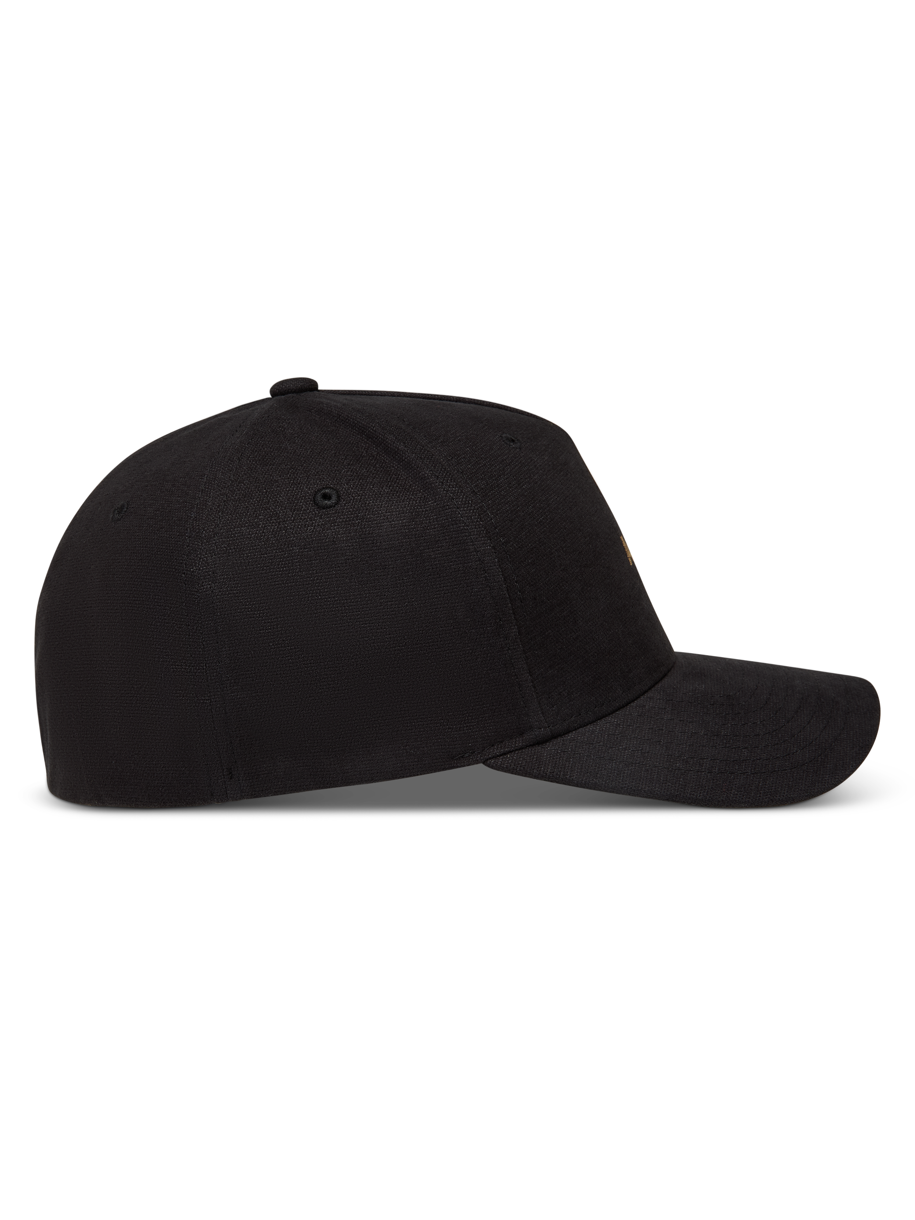 Alpinestars County Canvas Cappello, cappello nero con visiera curva e corona strutturata, vista laterale, tessuto oxford peached.