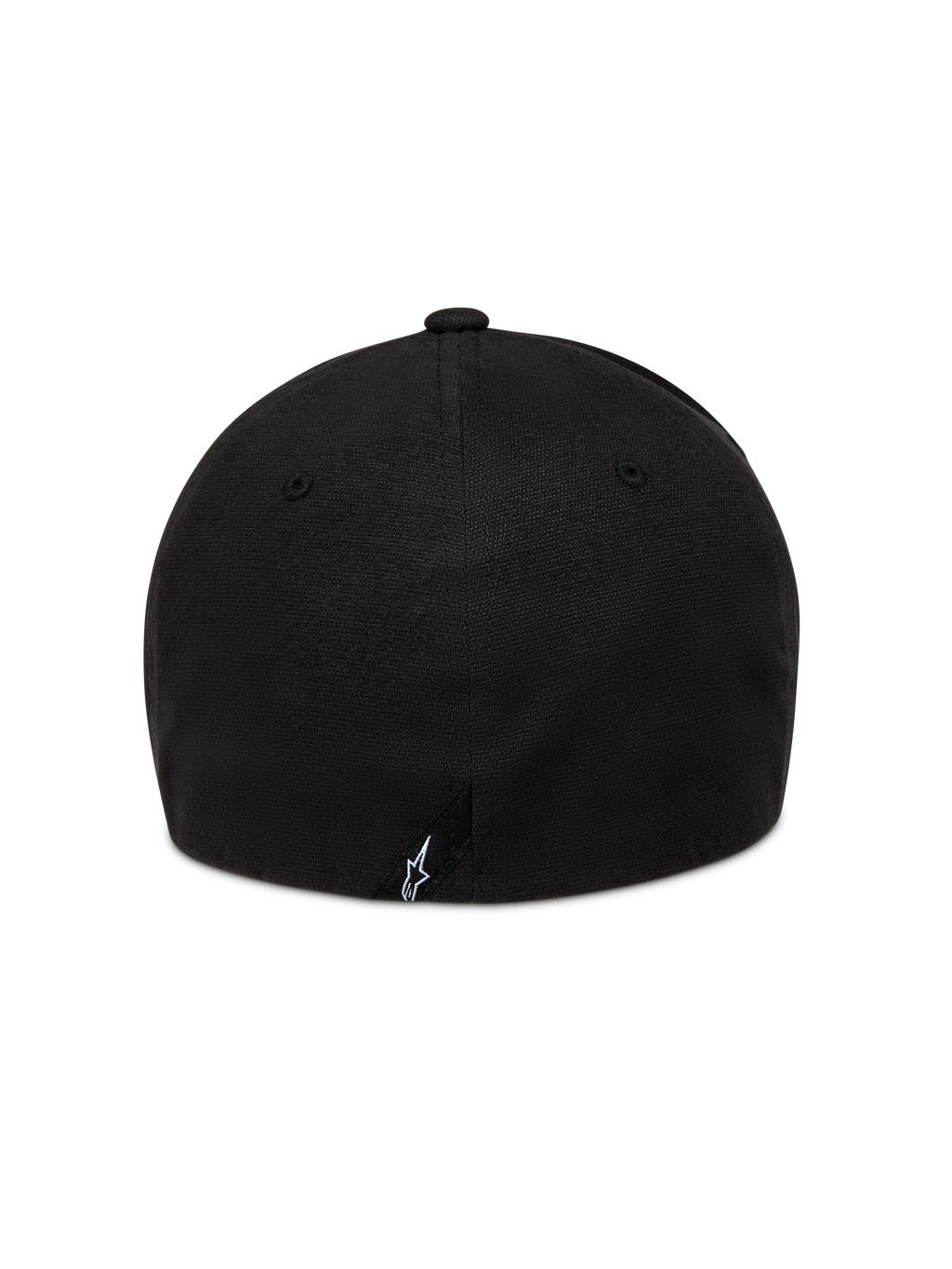 Alpinestars County Canvas Cappello, cappello flex back sportswear, nero, vista posteriore con piccolo logo Astars ricamato, tessuto Oxford peached, stile casual