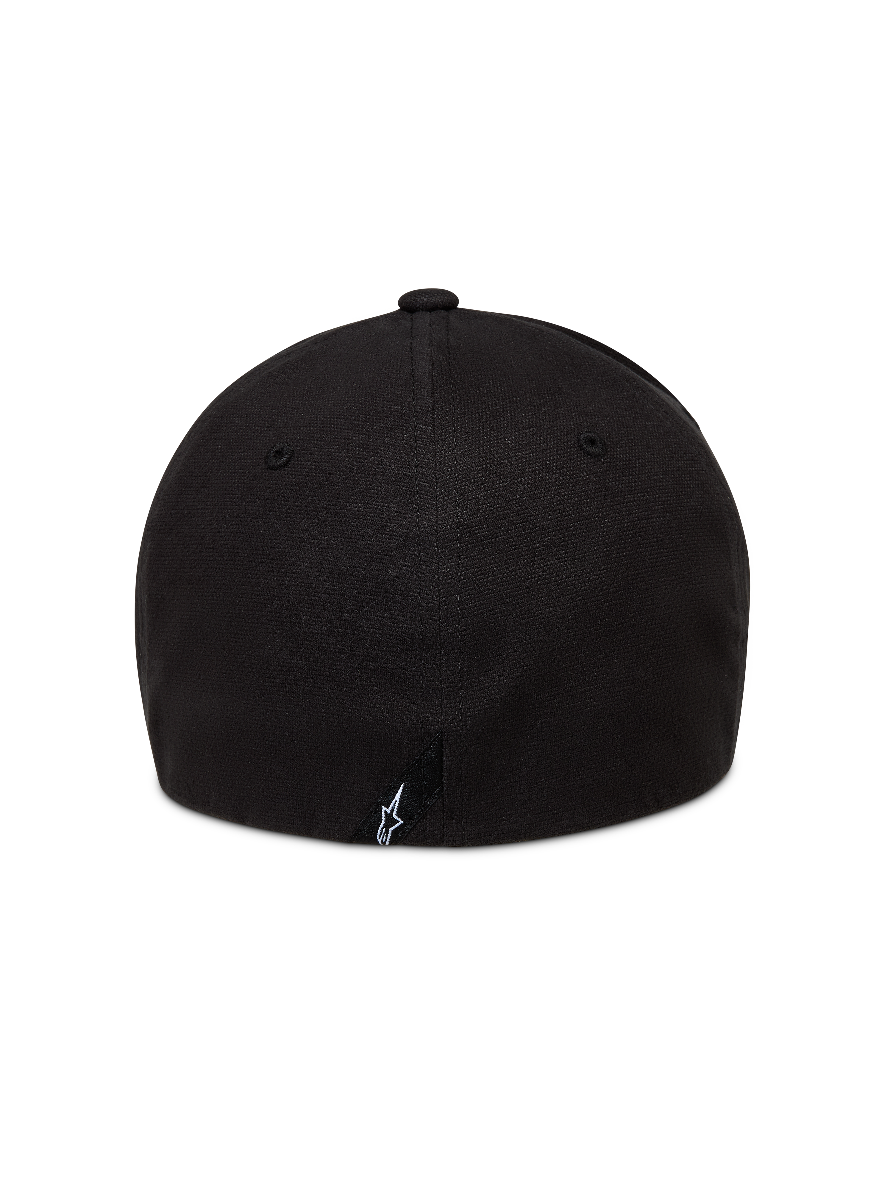 Alpinestars County Canvas Cappello, cappello flex back sportswear, nero, vista posteriore con piccolo logo Astars ricamato, tessuto Oxford peached, stile casual