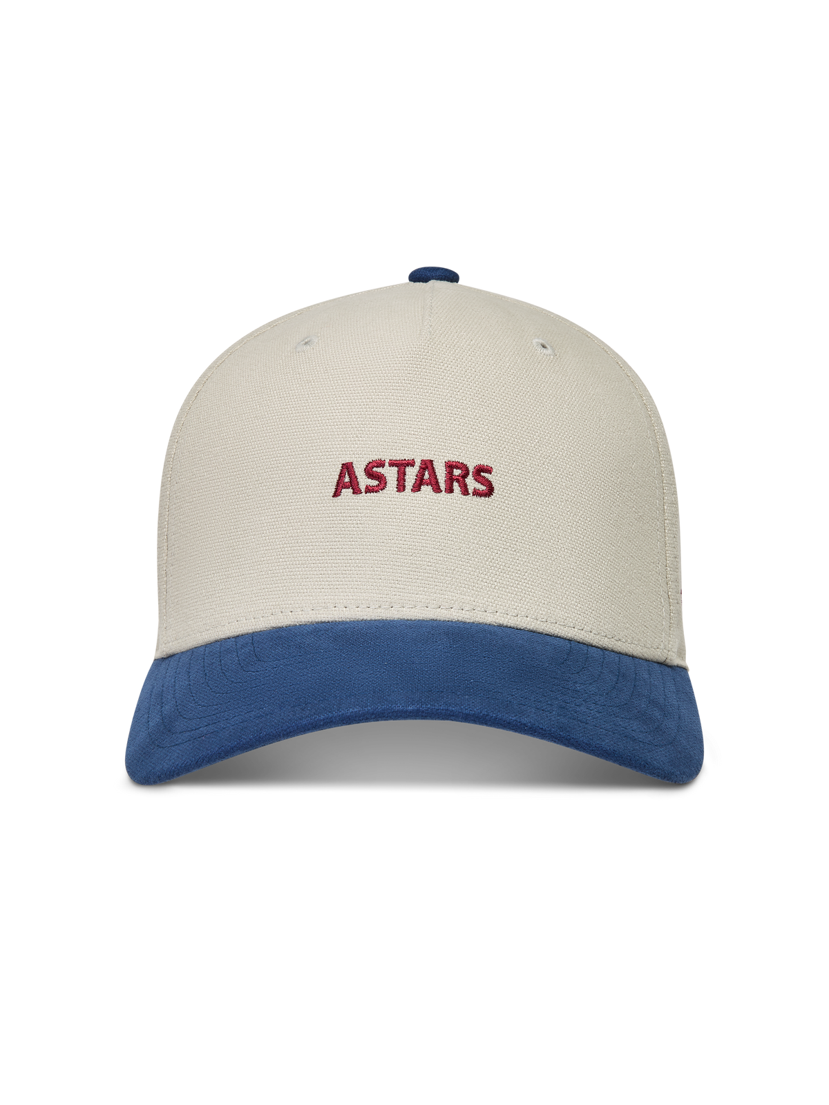 Alpinestars County Canvas Cappello, cappello con visiera curva, sabbia e blu con logo Astars rosso ricamato, stile sportswear.
