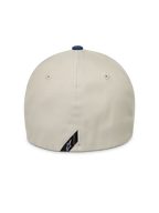 Alpinestars County Canvas Cappello, cappello sportivo sabbia e blu, vista posteriore con flex back e tessuto Oxford.