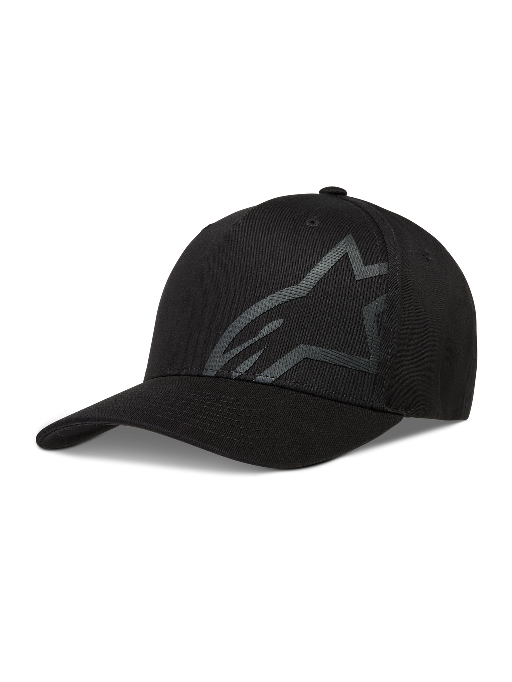Alpinestars Maze cappello, cappello da baseball nero in twill con logo Astars testurizzato, visiera curva e retro flessibile